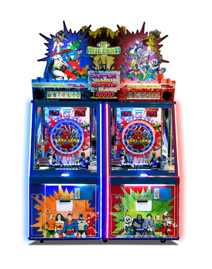 Bandai Namco Arcade DC Superheroes Coin Pusher 2 Player Arcade Machine