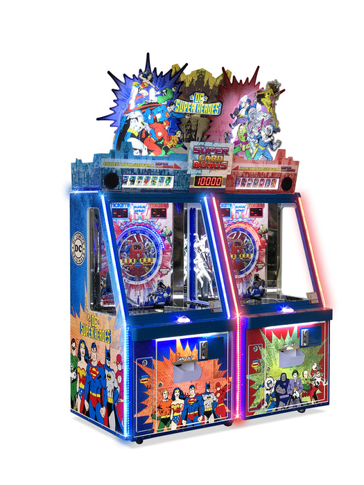 Bandai Namco Arcade DC Superheroes Coin Pusher 2 Player Arcade Machine