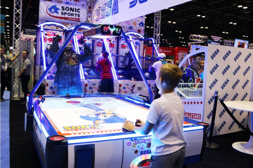 Sega Amusements Sonic 4 Player Air Hockey With LED Air Hockey Table